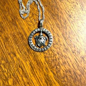 Turtle charm necklace 925 silver